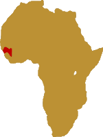 Guinee in West Afrika, waar Centre Nimba in Conakry is gevestigd